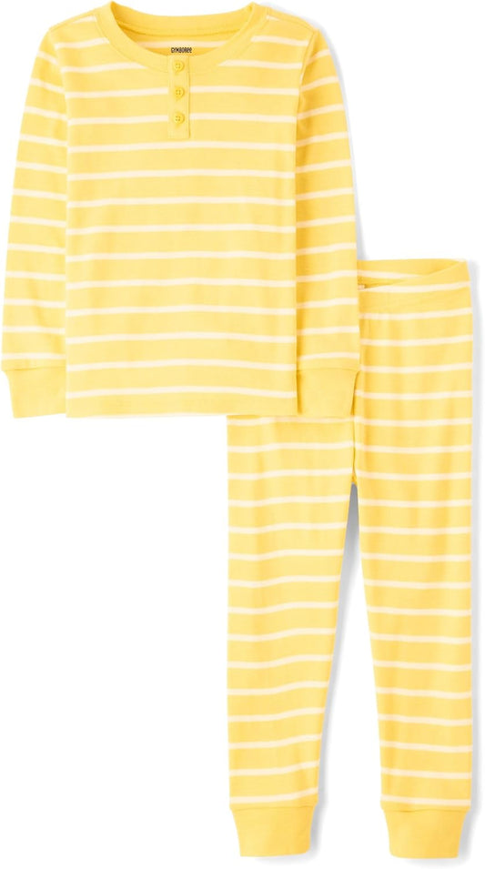 Gymboree Kids' and Toddler 100% Cotton Henley Long Sleeve Top and Pants,gymmies Pajama Set