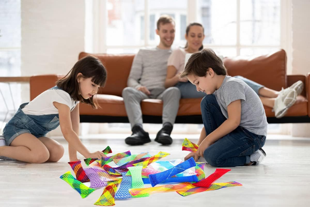 100 Pack Marble Mesh Fidget Toys,Fidget Toy Mesh and Marble Stress Relieve and Anxiety for Children and Adults, Stress Relieve Toy, Focus Enhance