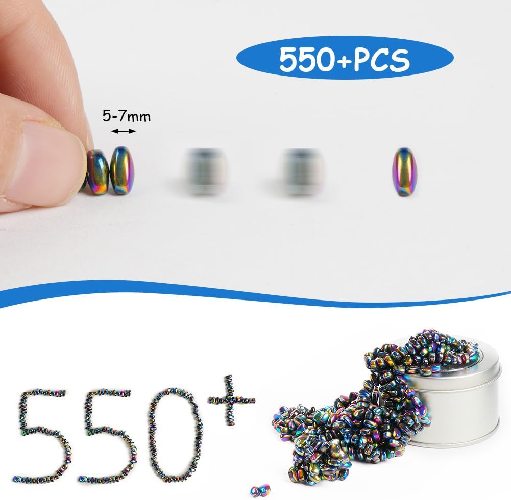 Magnetic Balls, Ferrite Putty, Over 550 PCS Ferrite Magnetic Putty Sensory Toys, Fidget Toys for Adults, Desk Magnetic Beads Desk Toys for Office Stress/Anxiety Relief with Box (Colourful)