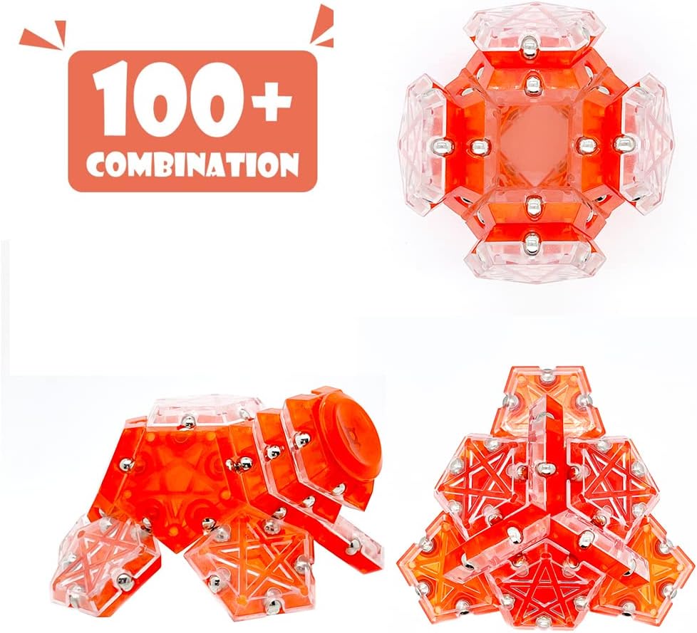 Magnetic Fidget Spinner Toys 14-Piece Set，Puzzle Balls Building Blocks，Stress Reduction and Anxiety Relief Hand Spinner for Adults Kids…