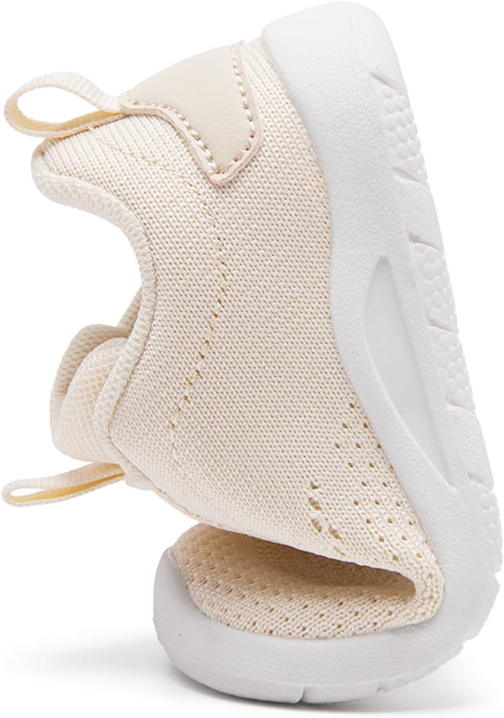 MORENDL Toddler Slip On Sneakers Baby Walking Shoes Non-Slip Breathable Unisex Pink Mesh Lace-Up Athletic Sneakers Infant Running Shoes