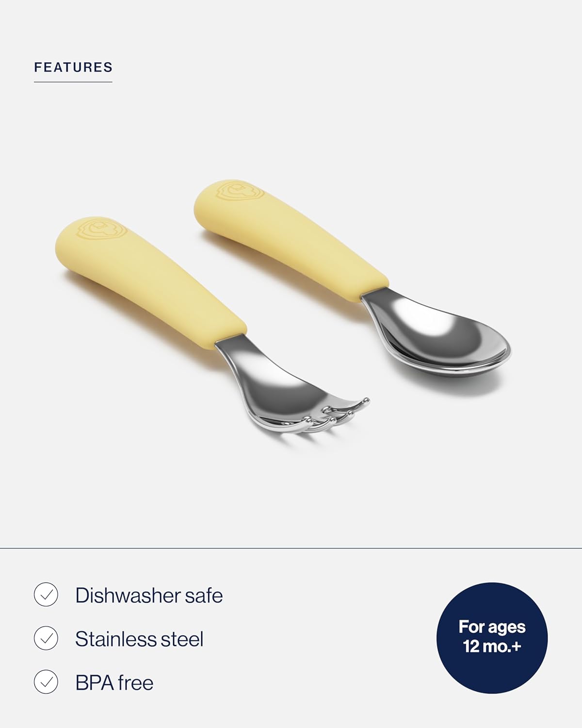 Lalo PAW Patrol Utensils - Toddler Fork and Spoon Set - Stainless Steel and Silicone Ergonomic Toddler Utensils - Children Safe Flatware Set - 2 Pieces - Rubble