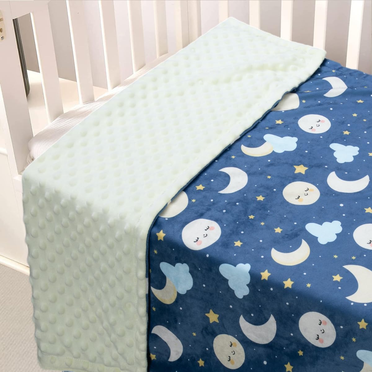 Baby Blankets for Unisex Boys Girls, Super Soft Nursery Minky Blankets, 30 x 40 inch Outer Space Printed Bed Throws Newborn (Night Sky)