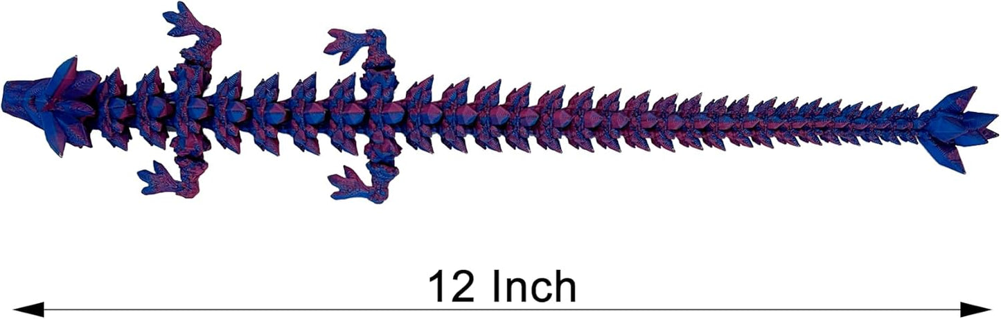 3PCS 3D Printed Dragon Fidget Toy, Full Articulated Dragon Crystal Dragon, Home Office Decor Executive Desk Toys, Fidget Toys for Autism/ADHD