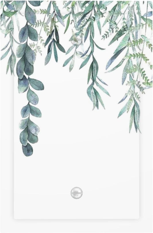Eucalyptus Leaves Greenery Vine Flowers Simplicity Light Switch Cover Plate 1 Gang No Device Blank Electrical Wall Plates Faceplate Decorative Switch Plate for Bed Room Living Room Decor