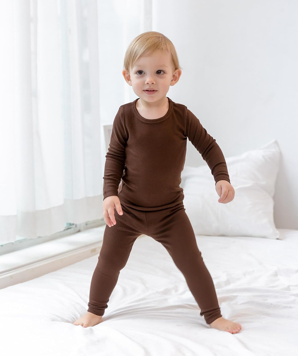 AVAUMA Baby Boys Girls Pajama Set Kids Toddler Snug fit Ribbed Sleepwear pjs for Daily Life Style