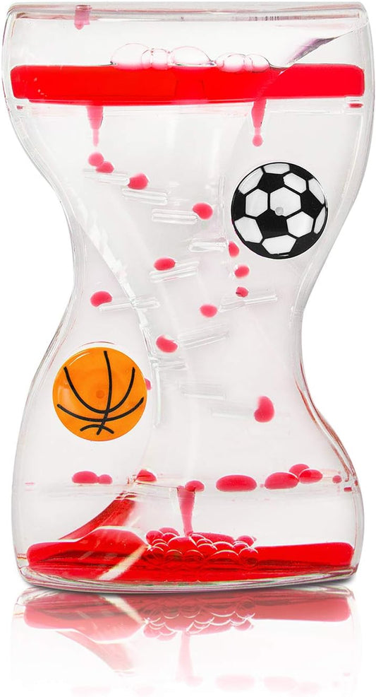 Super Z Outlet Colorful Liquid Motion Bubbler Desk Sensory Toy Timer Floating Zig Zag Rotating Circles for Play, Fidgeting, Captivating Distraction(Sports)