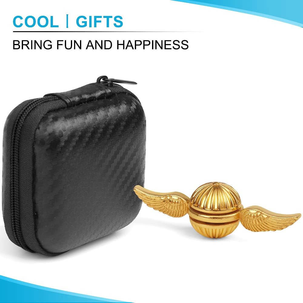 Golden Fidget Spinner for Kids Adults, Metal Orb Ball Toy, Sphere Fidget Hand Finger Spinner Ball for Boys Girls, Desk Office Toys Decoration Classroom Stress Relief Gift for Birthday Christmas