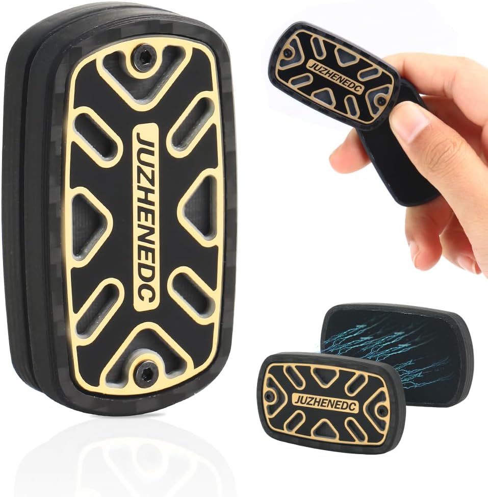 STONESTAR Carbon Fiber Fidget Slider, Trackless Fidget Slider Magnetic EDC Fidget Toy for Adults Home/Office Executive Desk Toys, ADHD/Autism (Black & Gold)