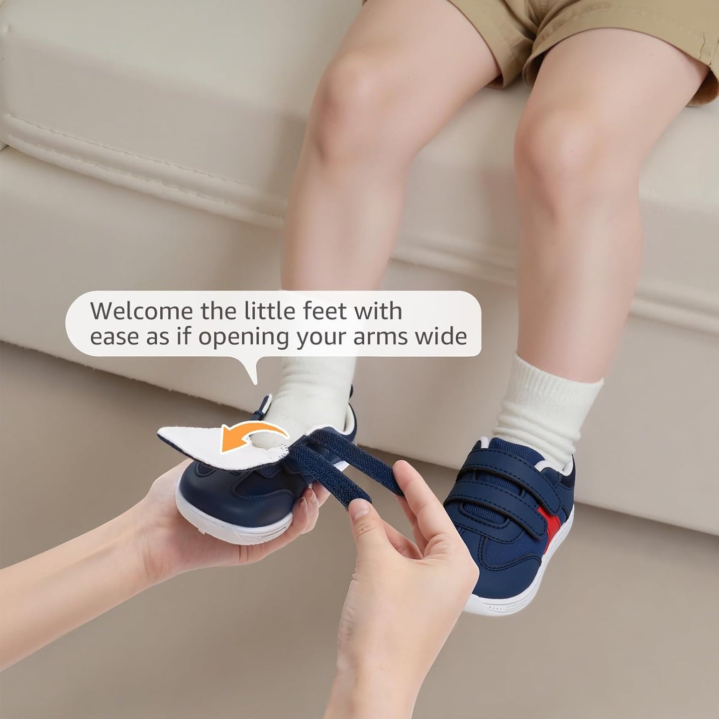 Toddler Wide Toe Box Barefoot Shoes Boys Girls Sneakers Zero Drop Kid Tennis Running Shoes Lightweight Non-Slip Comfortable Infant First Walking Shoe Outdoor Activities School