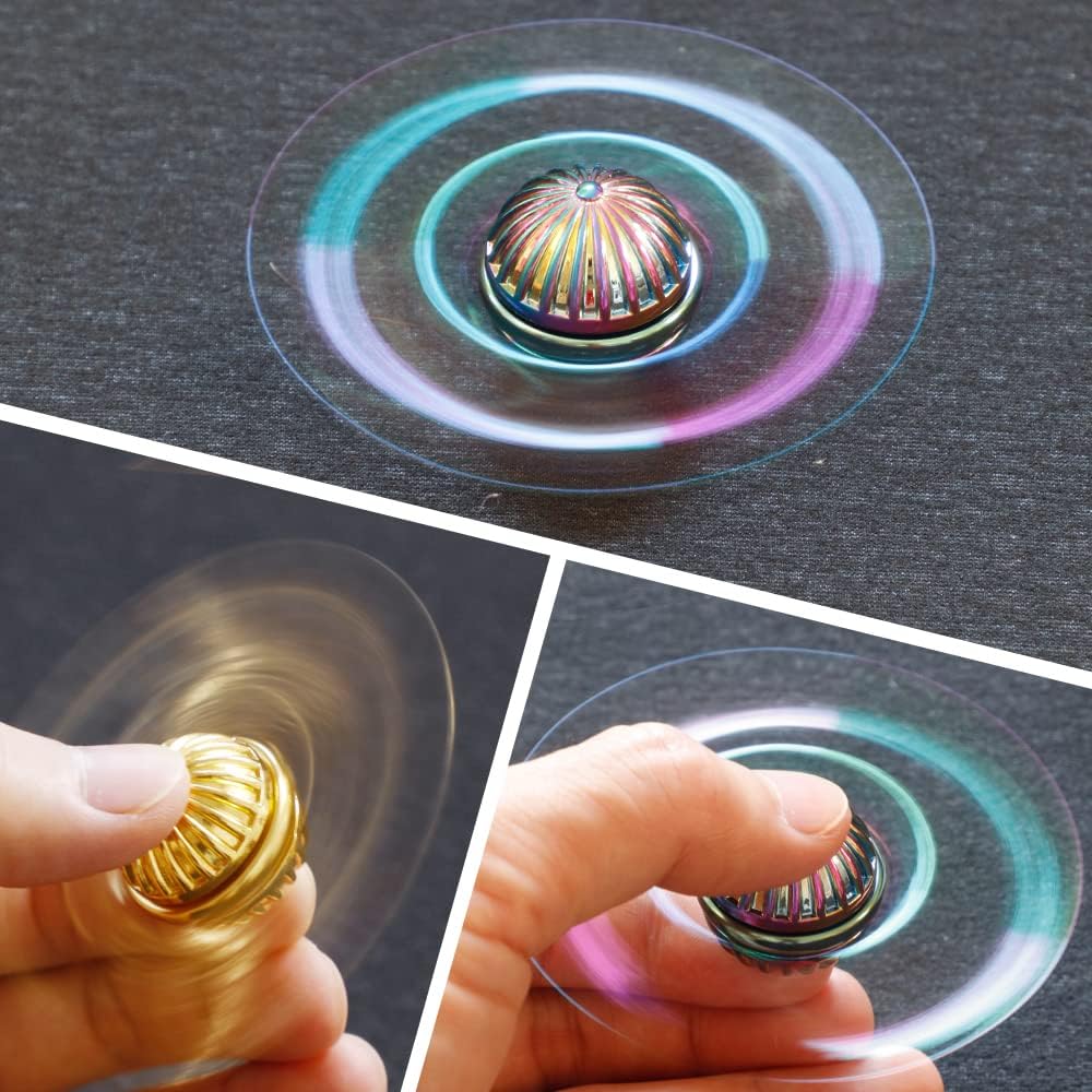 Golden Fidget Spinner Toy Metal for Kids Adults, Cool Margic Orb Fidgit Spinner Finger Desk Spinning Toys, Small Gadget Hand Spinner, Anti Anxiety Stress Relief Toy for Focus, Party Favors Prizes
