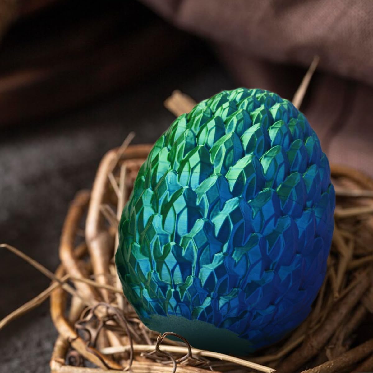 3D prited dragon ,3D Printed Dragon in Egg, Crystal Dragon Fidget Toy for Adult, Home Office Decor Executive Desk Toys， Fidget Toys for Adults and Kids (Blue Green)