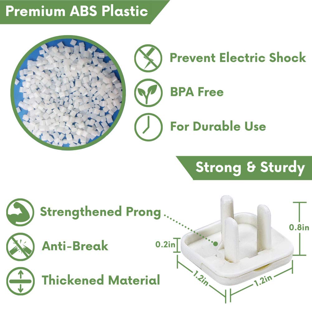 Outlet Covers Baby Proofing Socket Protectors Child Safety Plug Caps Difficult for Toddler to Remove Electric Shock Guard for US 3-Prong White 40 Pack