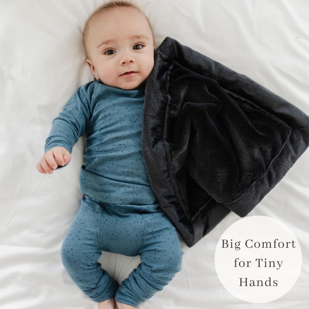 SARANONI Security Blankets for Babies Super Soft Boutique Quality Lush Luxury Baby Blanket (Small, Charcoal)