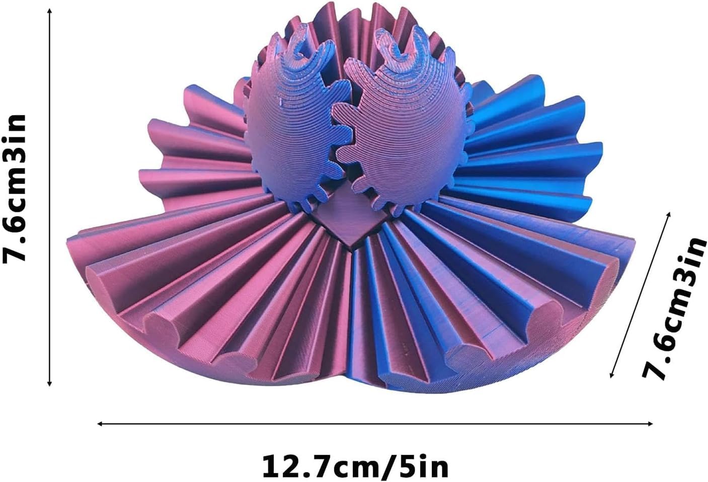 Gear Ball 3D Printed Gear Ball Fidget Toy, Gear Ball Fidget Toy, Perfect for Stress and Anxiety Relaxing fidget Toy, Desk Toy - Ideal for Sensory Needs and Autism (Laser Red Blue)