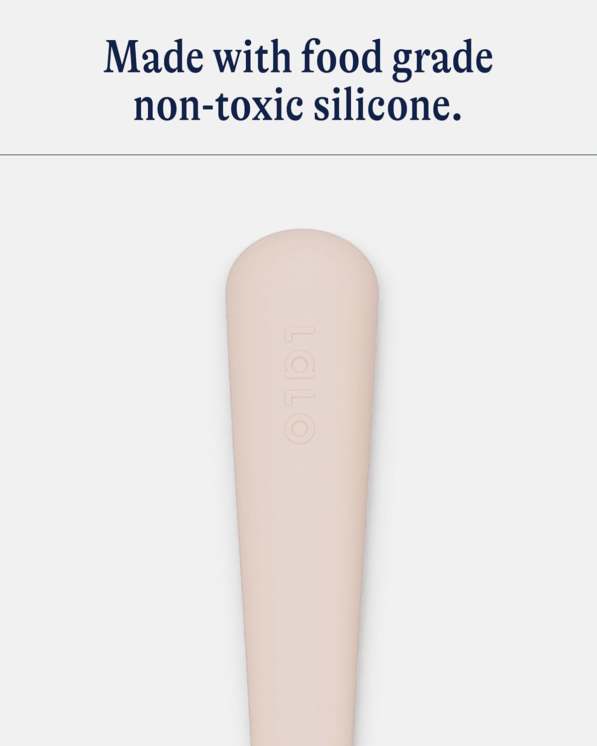 Lalo Utensils - Toddler Fork and Spoon Set - Stainless Steel and Silicone Ergonomic Toddler Utensils - Children Safe Flatware Set - 2 Pieces - Grapefruit