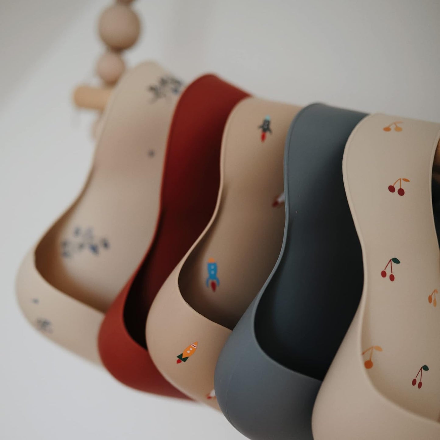 mushie Silicone Baby Bib | Adjustable Fit Waterproof Bibs (Tradewinds)