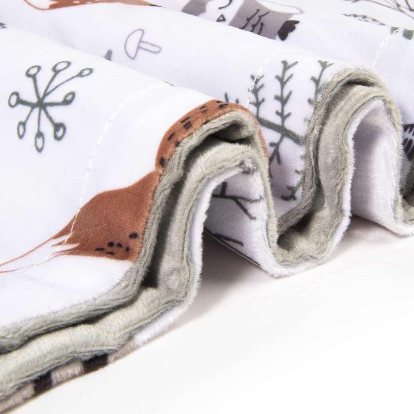 Baby Blanket for Kids with Forest Foxes Soft Plush Minky Blanket with Double Layer Dotted Backing for Bed Sofa Traveling 50 x 60 Inch(125x150cm)