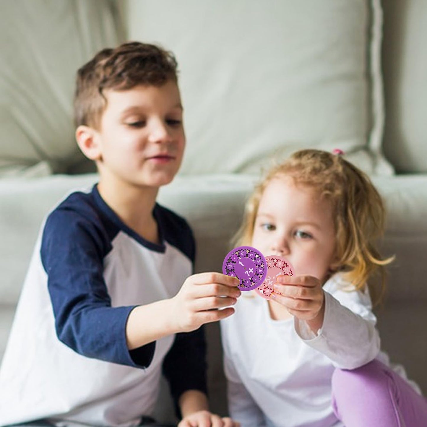 Math Fidget Spinners,Educational Math Fact Fidget Spinners - Learn Division & Multiplication - Perfect for Stimmers & Fidgeters (Add Or Subtract 9pcs)