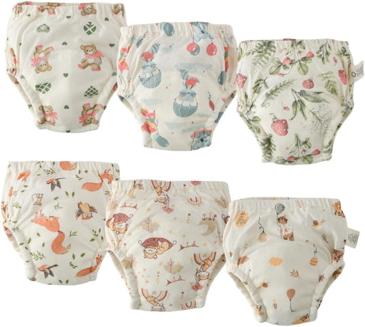 Baby Training Underpants,Soft Cotton Absorbent Potty Training Underwear For Baby Boys And Girls 6 Pack