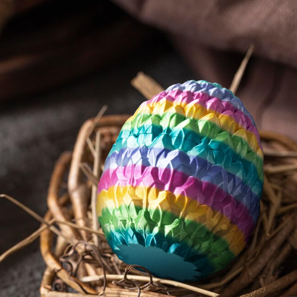 3D prited dragon ,3D Printed Dragon in Egg, Crystal Dragon Fidget Toy for Adult, Home Office Decor Executive Desk Toys， Fidget Toys for Adults and Kids (Multicolour)