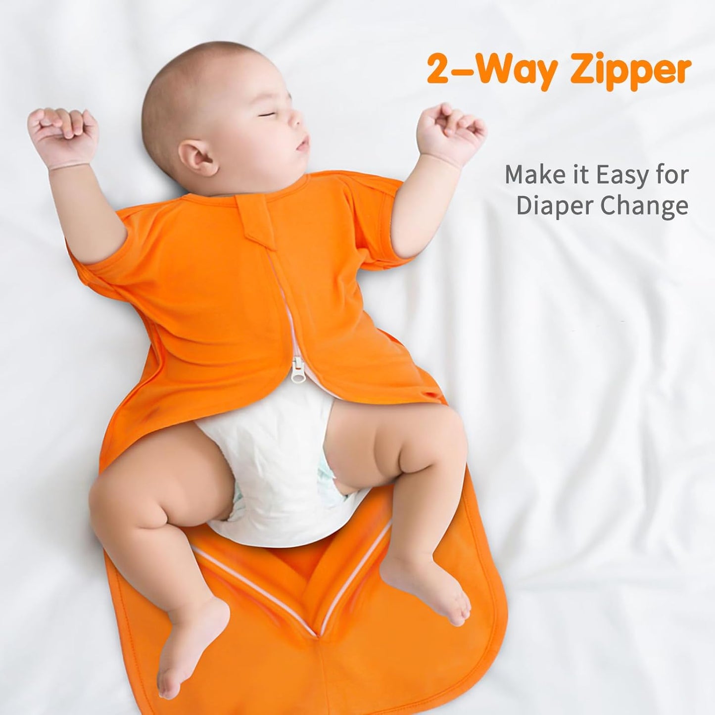 Transition Swaddle 6-9 Months Sleep Sack Arms up Swaddle 2-Way Zipper 100% Cotton Arms in/out, 0.8 Tog Sleep Sack Baby Swaddles for Boy Girl, 2-Pack Baby Transitional Swaddle Sack (Large 20-27lbs)