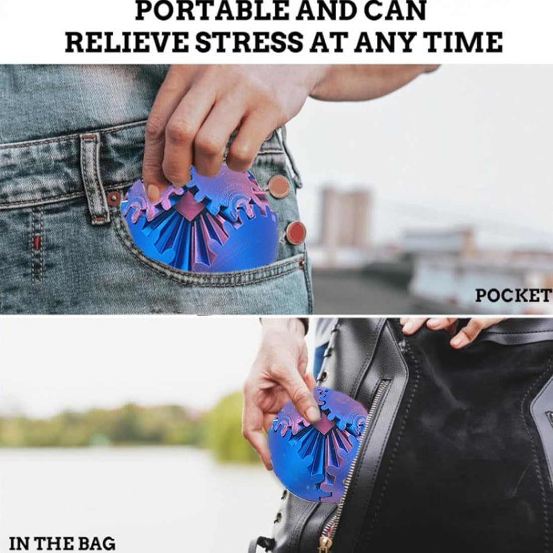 Gear Ball 3D Printed Gear Ball Fidget Toy, Gear Ball Fidget Toy, Perfect for Stress and Anxiety Relaxing fidget Toy, Desk Toy - Ideal for Sensory Needs and Autism (Mini)