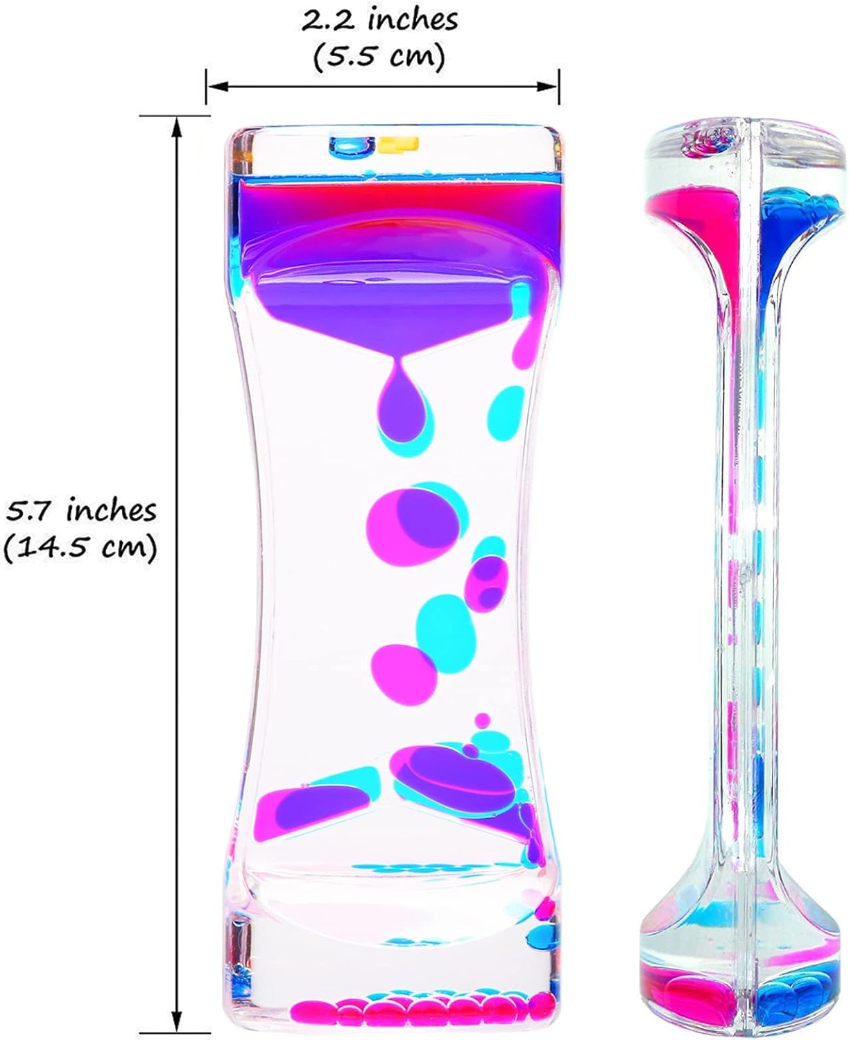 Liquid Motion Bubbler, 4 Pack Stress Management Sensory Toys, Relief Fidget Bubbler,Relaxing Water Timers,ADHD Anxiety Autism Activity,Office Home Colorful Hourglass Desk Decor