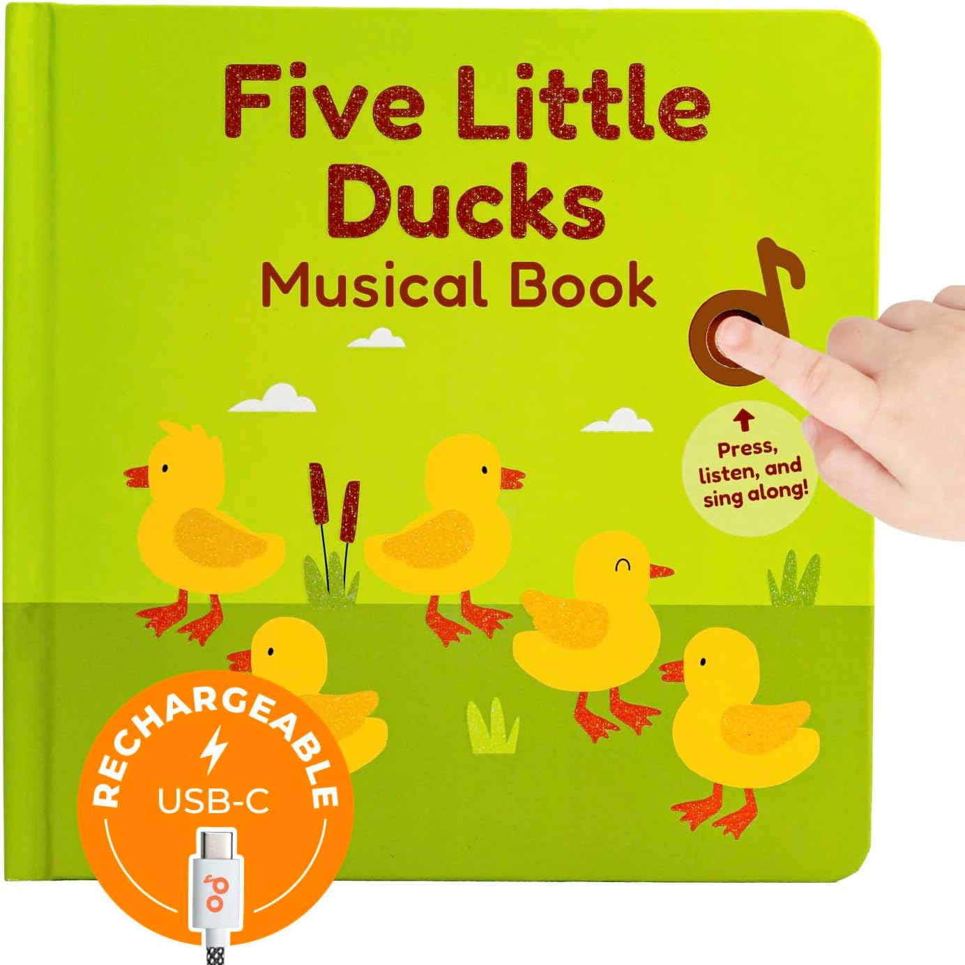 Cali's Books Five Little Ducks Nursery Rhymes Book for Toddlers | Sound Books for Toddlers 1-3 | Musical Book with Sound Button and 6 Songs