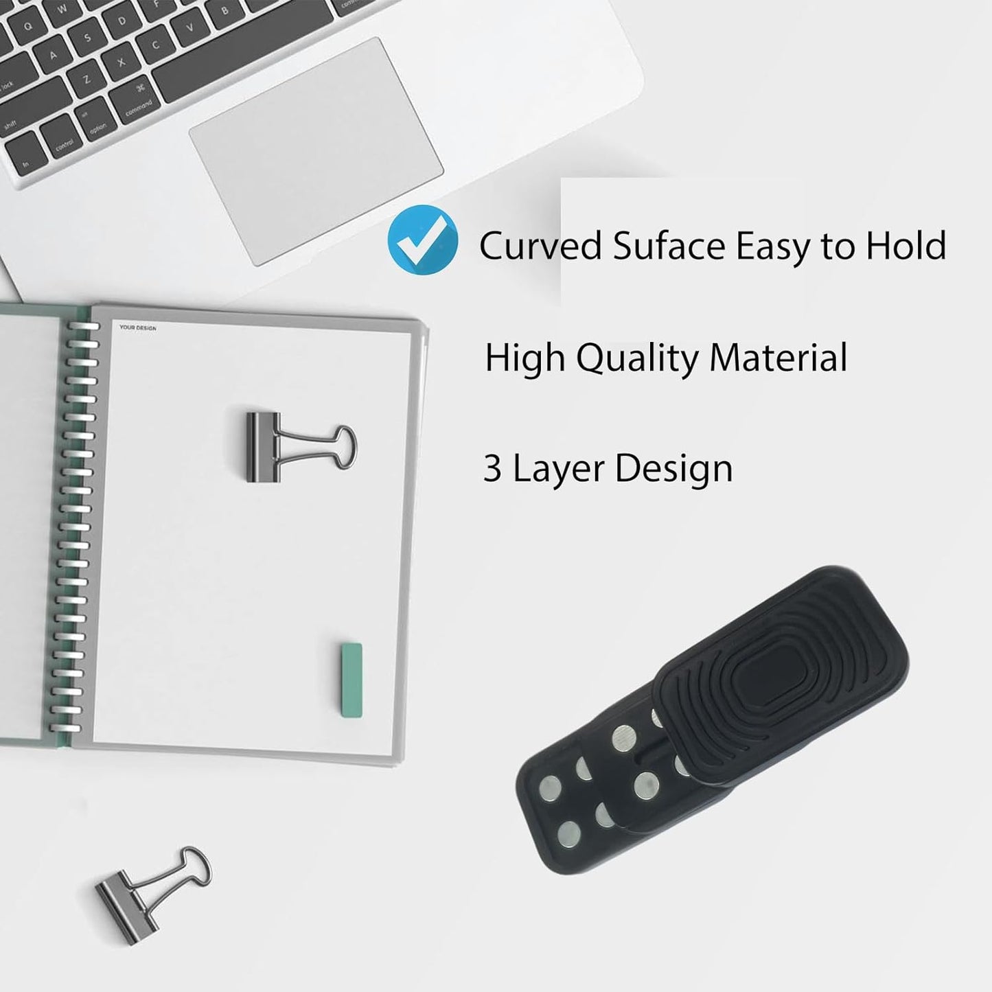 Fidget Slider 3 Layer EDC Gadgets Toy, Metal Magnetic Haptic Fidget Toys for Adults Anxiety/ADHD/Stress Relief, Gift for Boyfriend, Husband and Father (Black)