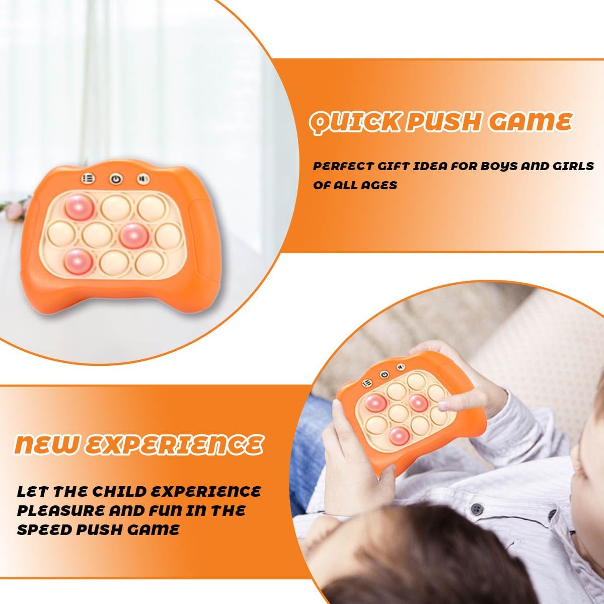 Pop Fidget Kids Quick Push Toy Game, Fast Push Handheld Games Toys for Ages 8-13,Bubble Stress Pop Light up Game, Birthday Xmas Gift,Autism Relief Relief For 3 4 5 6 7 8 9 Year Old Girls, Pink