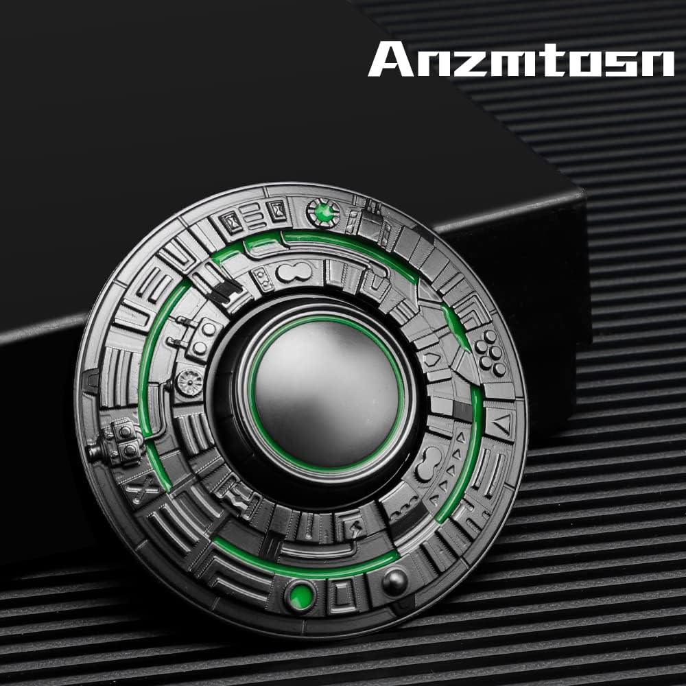 Cool Spaceship Fidget Spinners Metal, UFO Model Finger Hand Spinner, Anti Anxiety Stress Relief Toys Gift for Kids & Adults, Luminous Night Effects, Exclusive Desk Spinning Top for Office