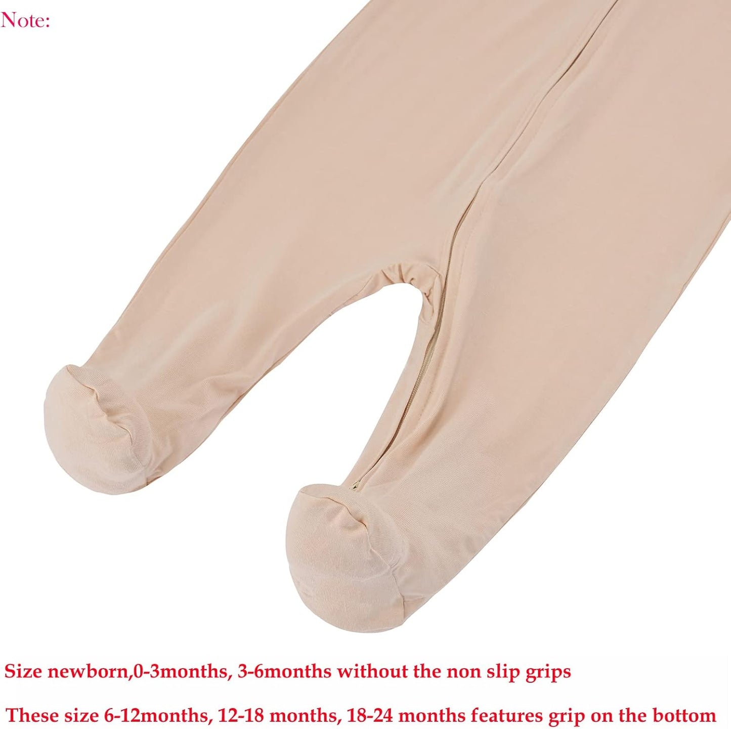 Aablexema Baby Zipper Pajamas Bamboo Rayon, 3pcs Unisex Infant Onesie with Mitten Long Sleeve Footed Pjs