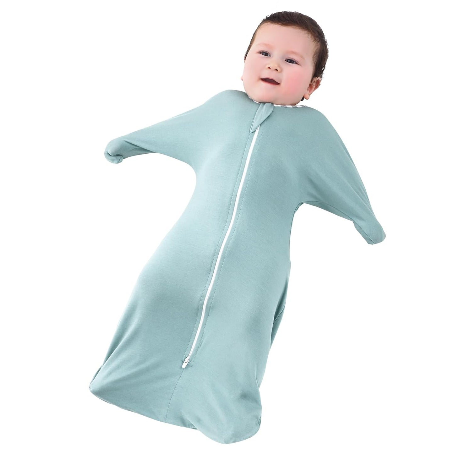 PuppyPaws Baby Sleep Sack, Transition Swaddle, Sleep Sack 9-15 Months, Wearable Blanket Baby with 2-Way Zipper, Swaddles for Newborns Summer, 95% Rayon derived from Bamboo, 5% Spandex