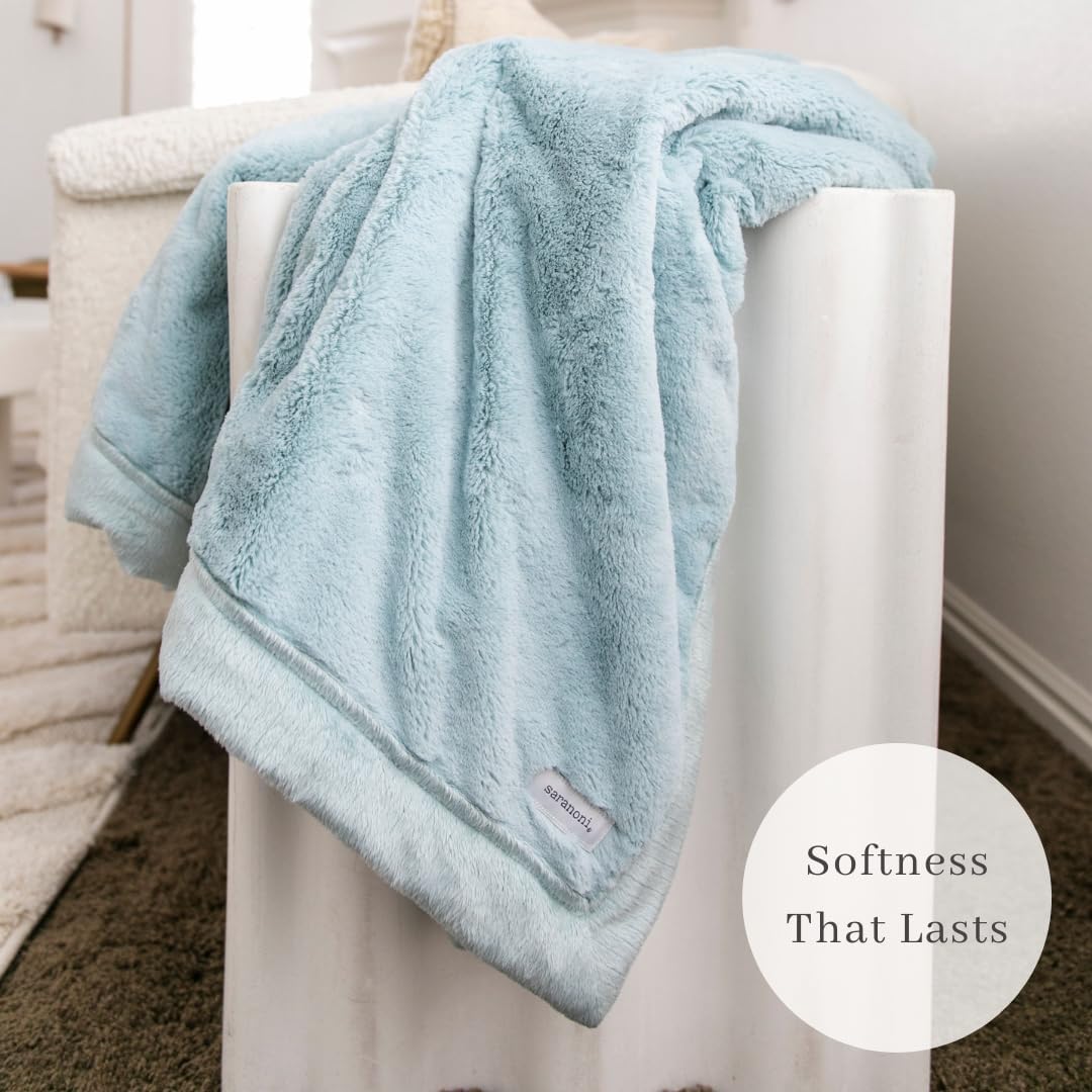 SARANONI Security Blankets for Babies Super Soft Boutique Quality Lush Luxury Baby Blanket (Mini 15" x 20", Dew)