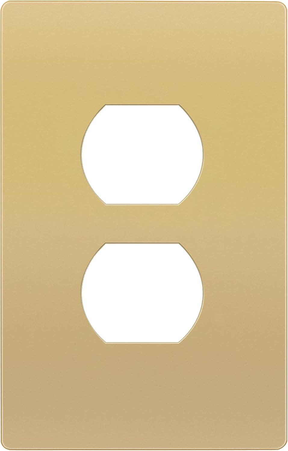 TG Mid-Size Screwless Duplex Wall Plate, Child Safe Receptacle Outlet Cover, Medium Size 1-Gang 4.88" H x 3.11" L, Polycarbonate Thermoplastic, UL Listed, SP-MS1-GD, Gold (1 Pack)