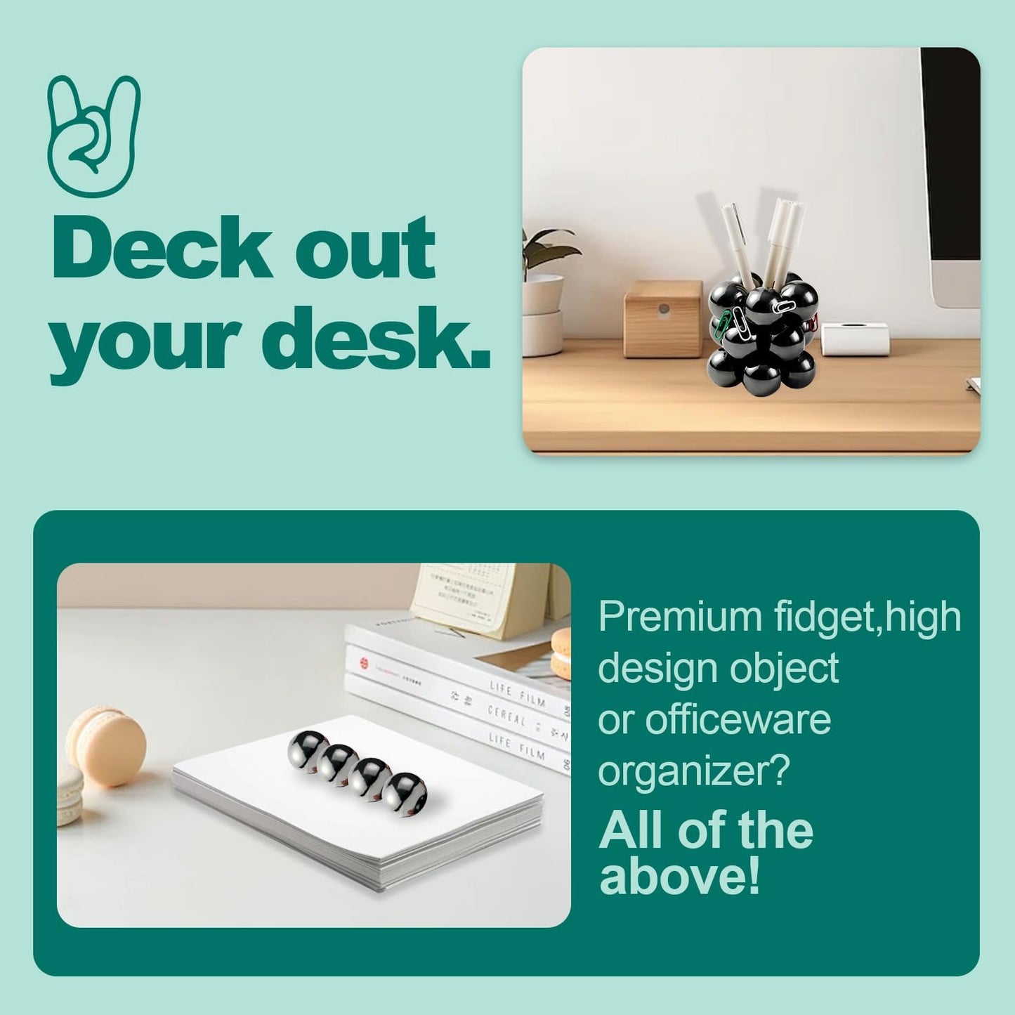 33mm Magnetic Balls Fidget Toys for Adults, Magnet Balls Metal Fidget Desk Toys for Office, Magnets and Stress Relief Gifts for Birthday(4 Pcs)