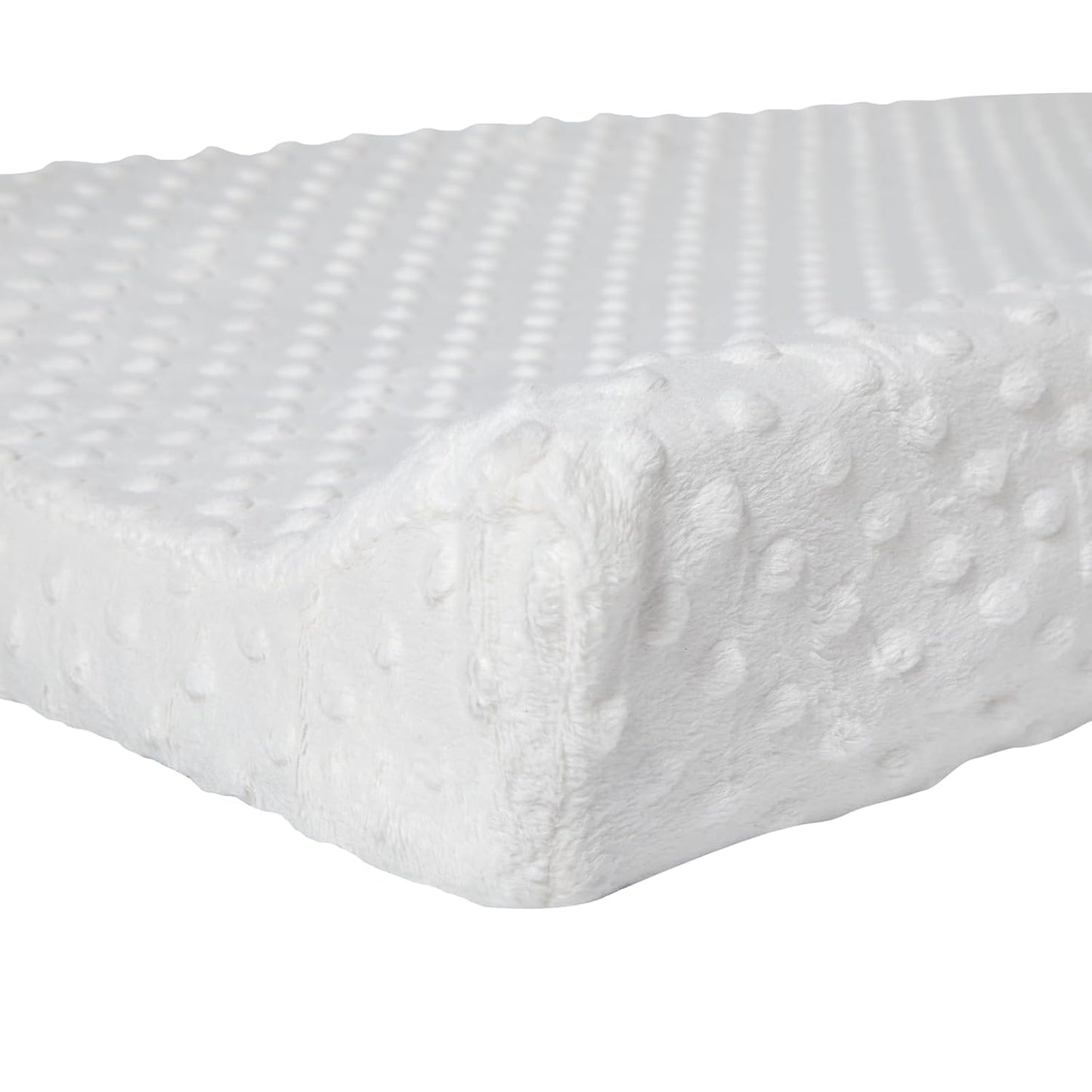 Baby Changing Pad Cover, Super Soft Plush Dot Diaper Changing Table Covers for Baby Girls and Boys, Ultra Comfortable, Diaper Changing Cloths for Babies, Fit 32"/34'' x 16" Pad (White)