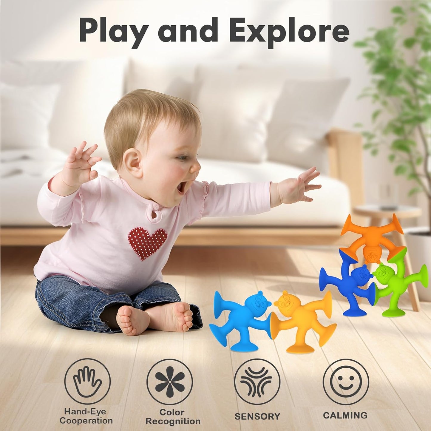 Cute Bear Suction Cup Toy Bath Toys for Kids Ages 4-8 No Hole Bathtub Sensory Toy Airplane Toys for Toddlers 1-3, Connect Build Create Baby Toys, 12 PCS