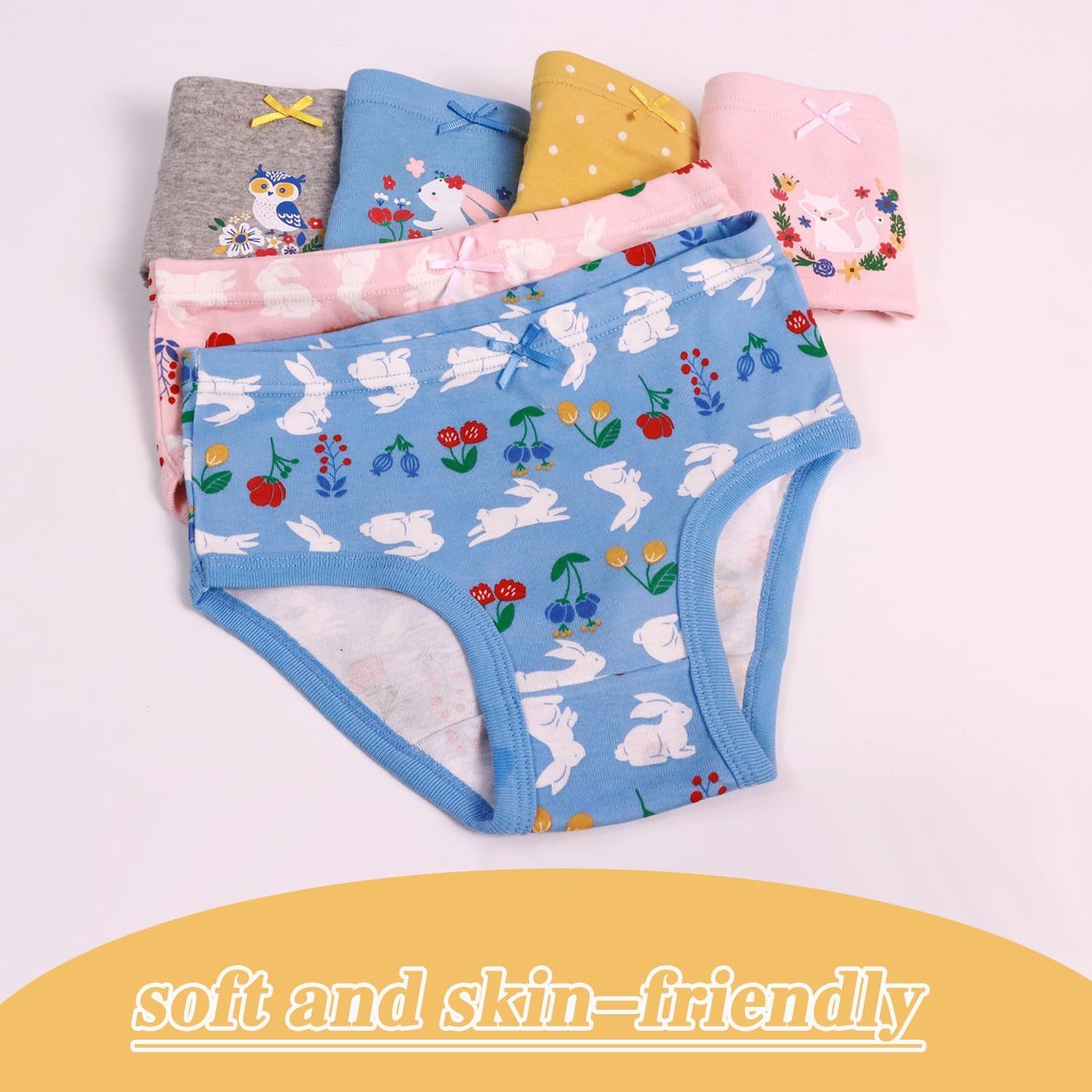 Boboking Soft Cotton Underwear Toddler Girls'Briefs Soft Undies