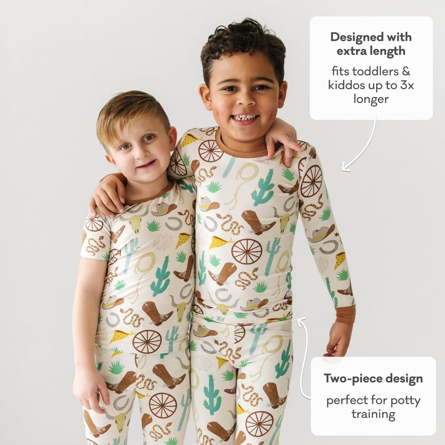 Little Sleepies Two-Piece Pajama Set for Boys & Girls, Soft Viscose from Bamboo Toddler Pajamas for Kids, Family Matching PJs