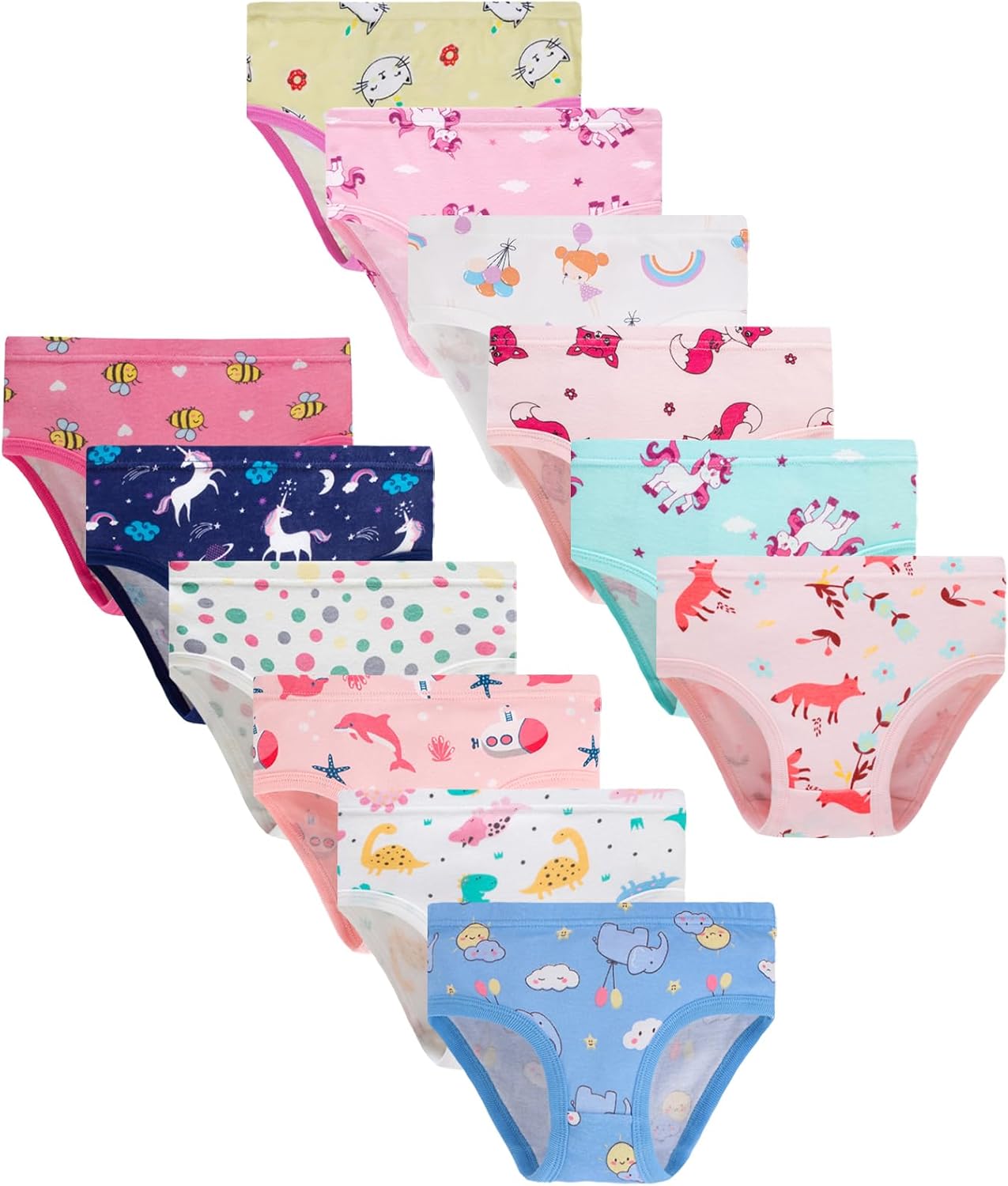 Finihen Girls Cotton Underwear Toddler Girls Panties Kids Briefs Multipacks.