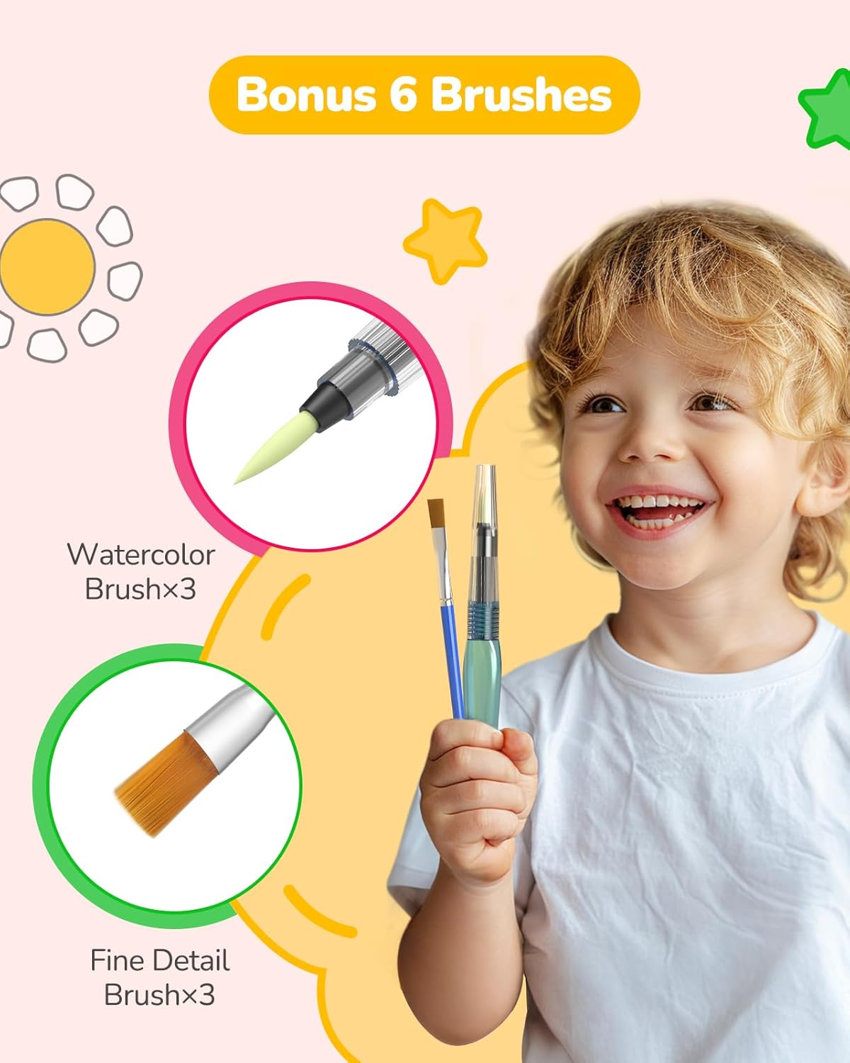 TECJOE 3 Pack Paint With Water Coloring Books for Toddlers, Watercolor Paint Set with 6 Brushes, Painting Activity for Kids Ages 4 5 6 7 8, Christmas Gift arts & Crafts Toy, Princess, Dinosaur & Sea