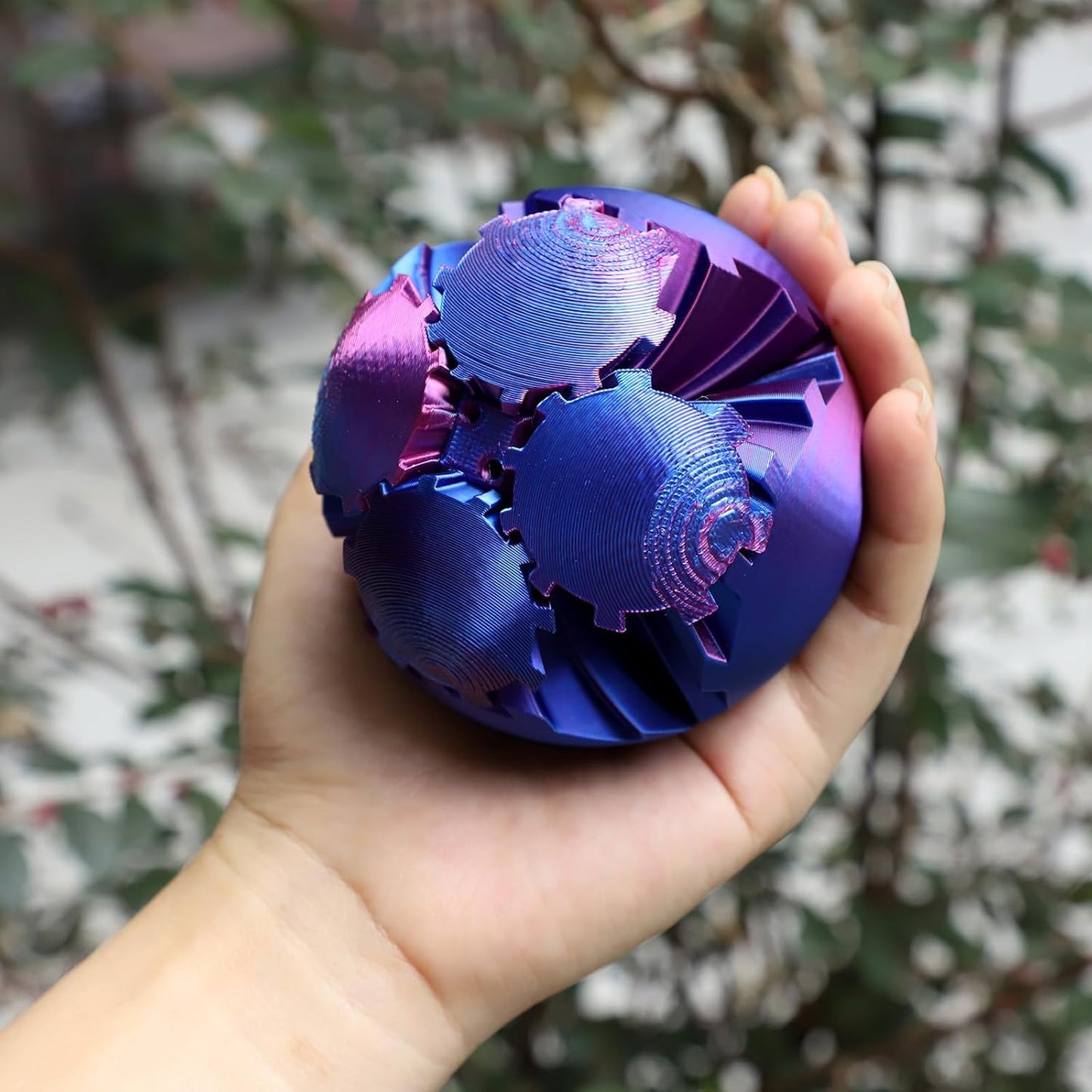 Gear Ball - 3D Printed Gear Ball Spin Ball or Cube Fidget Toy, Gear Sphere, Gear Ball Gearball Fidget Toy, Stress Ball, GearSphere Desk Toy, Fidget Ball, Gear Toy for Stress and Anxiety Relaxing