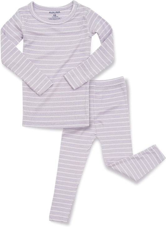 AVAUMA Stripe Pattern Baby Boys Girls Pajama Set Kids Toddler Snug fit Ribbed Sleepwear pjs for Daily Life Style