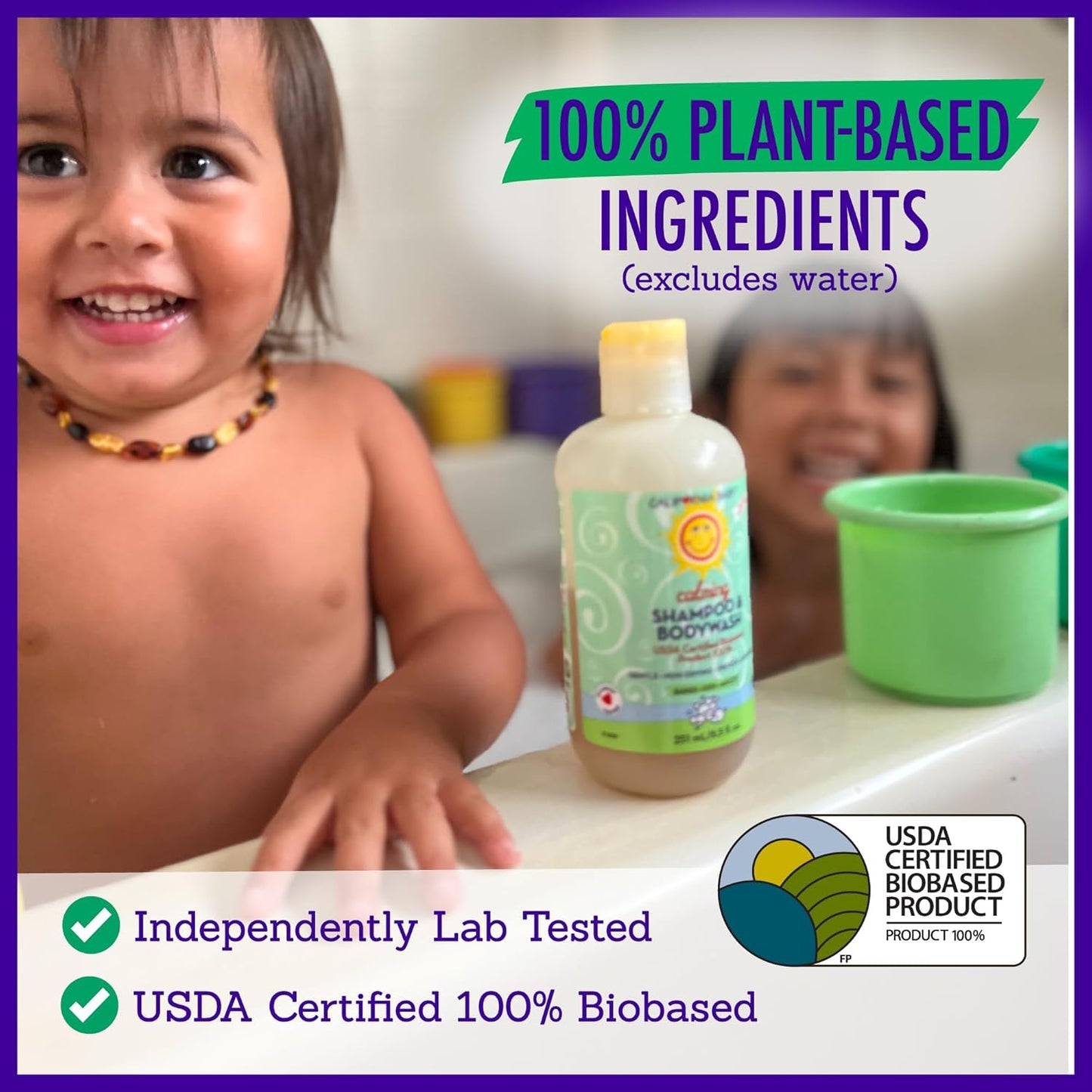 California Baby Calming Baby Shampoo + Baby Wash | 100% Plant-Based | Lavender Body Wash For Sensitive Skin | Hypoallergenic | 251 mL / 8.5 oz.
