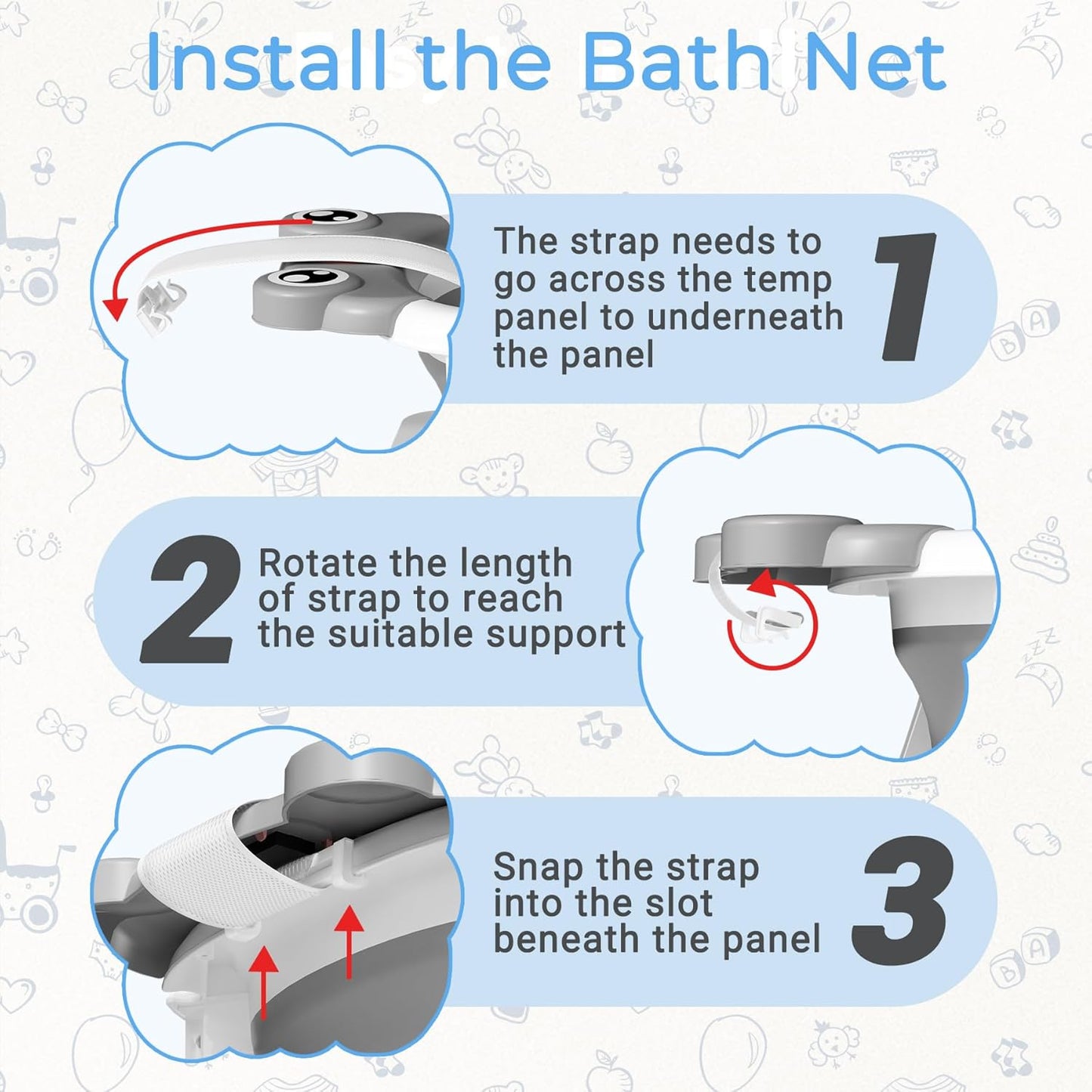 Baby Bathtub, Collapsible Newborn Bathtub for Infant to Toddler 0-24 Months with Soft Cushion and Thermometer,Portable Travel Newborn Tub with No-Slip Feet, Baby Shower Gifts,Grey