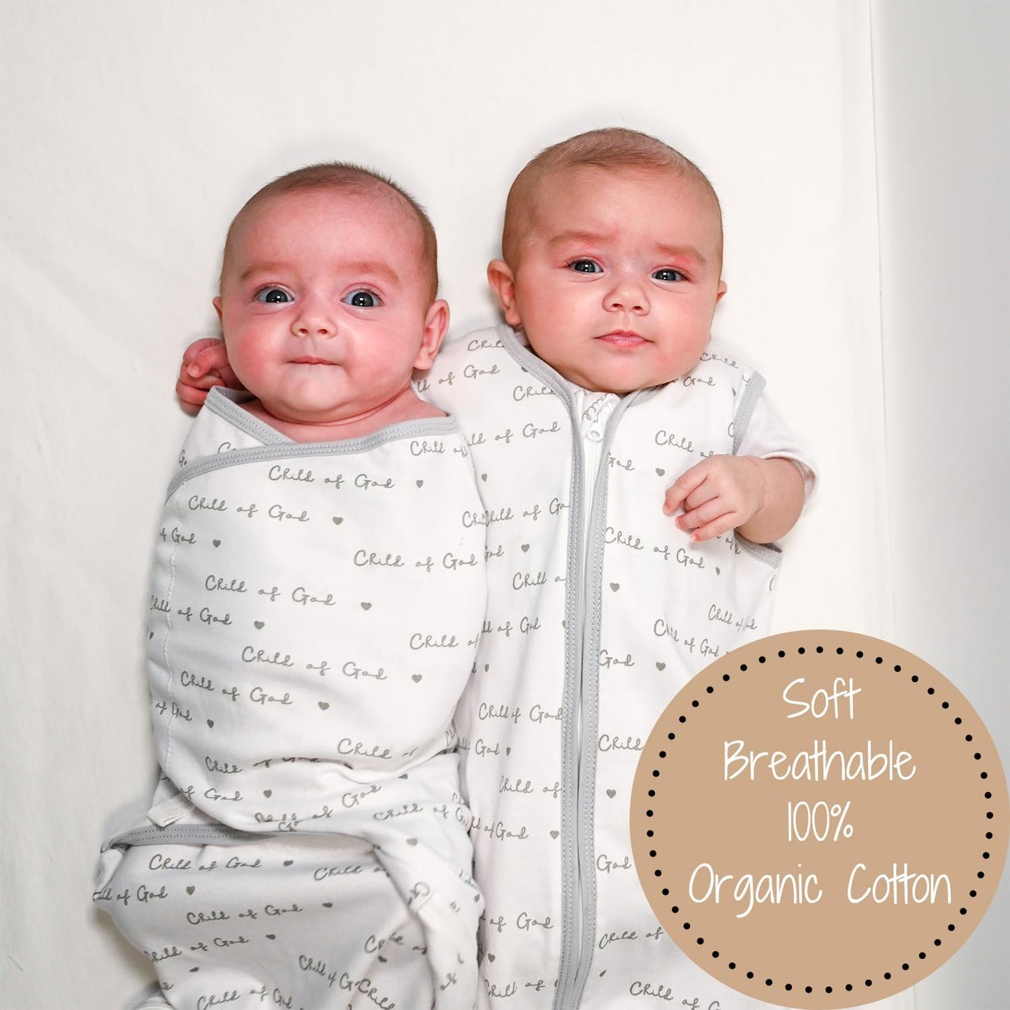 LollyBanks Swaddles 100% Organic Cotton for Boys and Girls, 3-6 Months Newborn Swaddle Sack with Easy Change Zipper, Sleep Swaddle Neutral Baby Registry (Christian Baby)