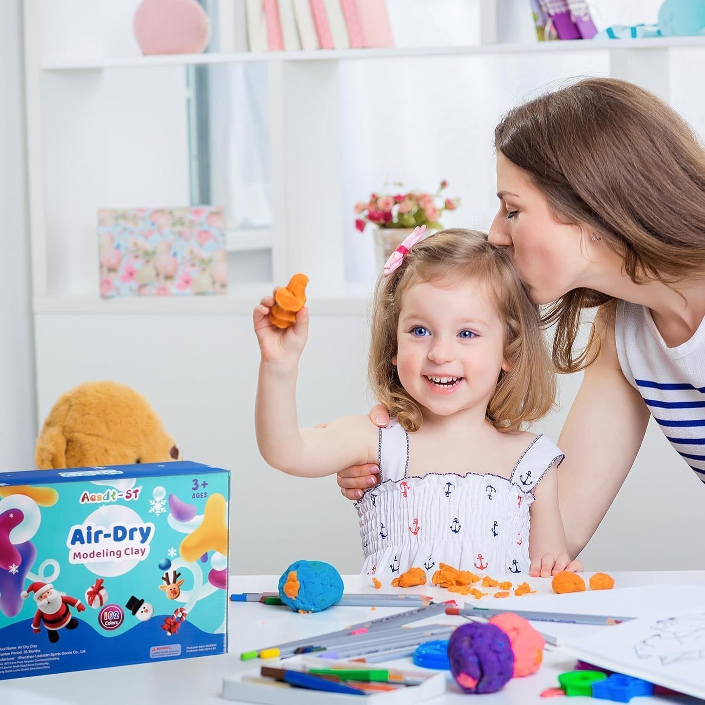 Air Dry Clay 102 Colors, Modeling Clay for Kids, Model Magic Clay, DIY Molding Clay Kit with Sculpting Tools, Soft and Non-Sticky, Arts and Crafts Gift for Boys Girls Kids