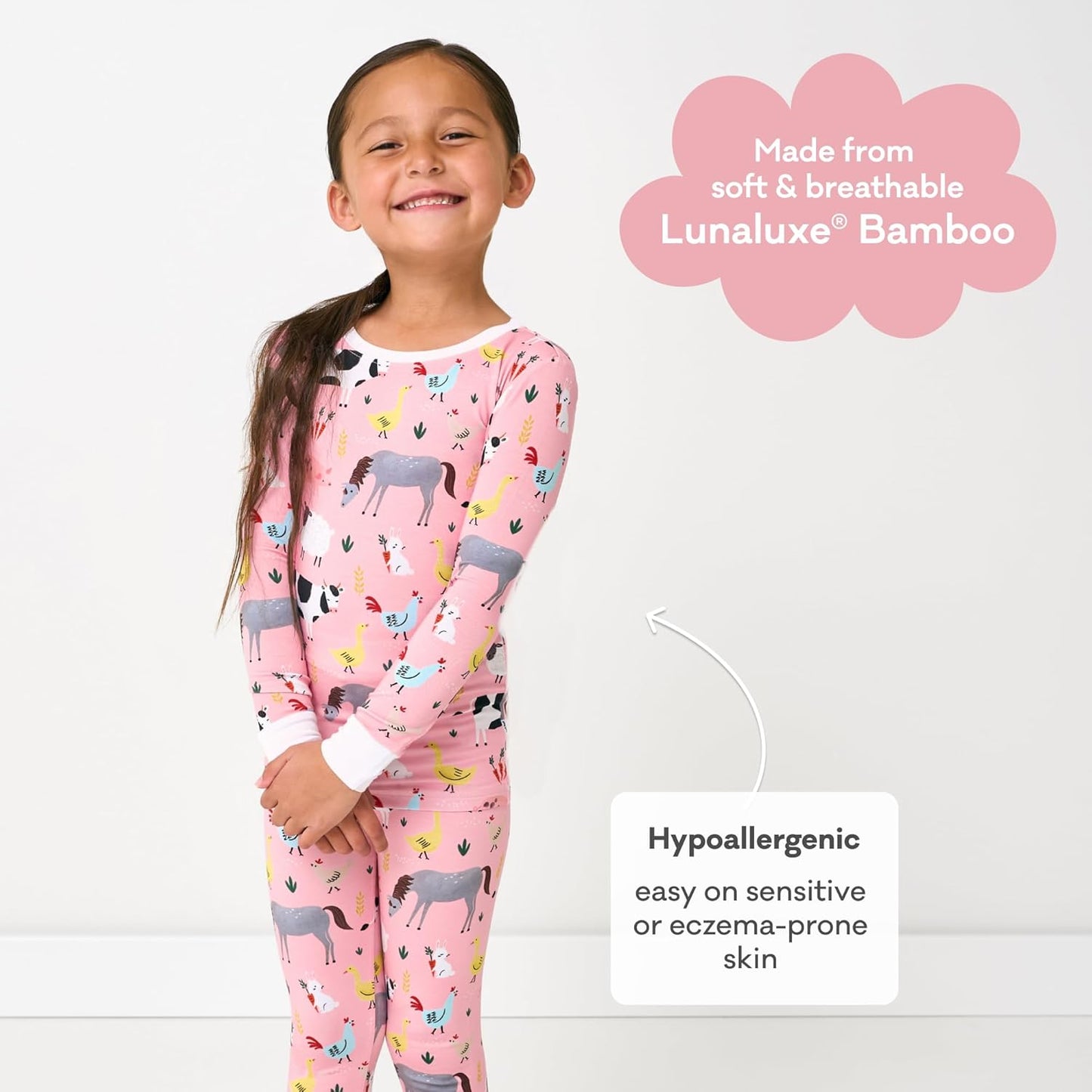 Little Sleepies Two-Piece Pajama Set for Boys & Girls, Soft Viscose from Bamboo Toddler Pajamas for Kids, Family Matching PJs